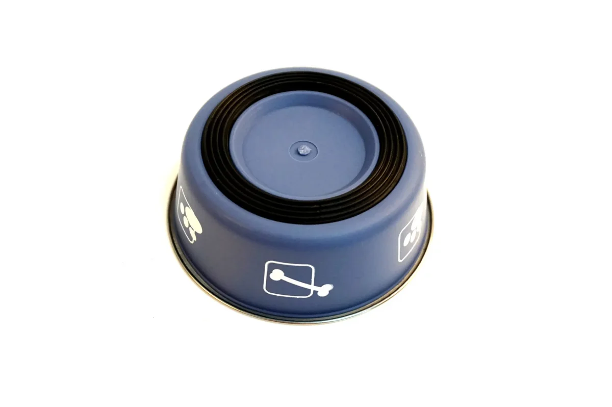 Coupelle en Acier Inoxydable avec Bord en Plastique Gris – Image 2