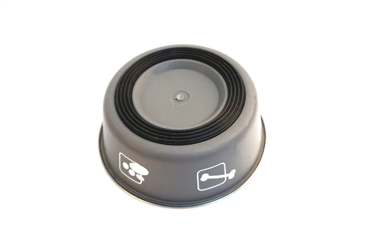 Coupelle en Acier Inoxydable avec Bord en Plastique Gris – Image 5