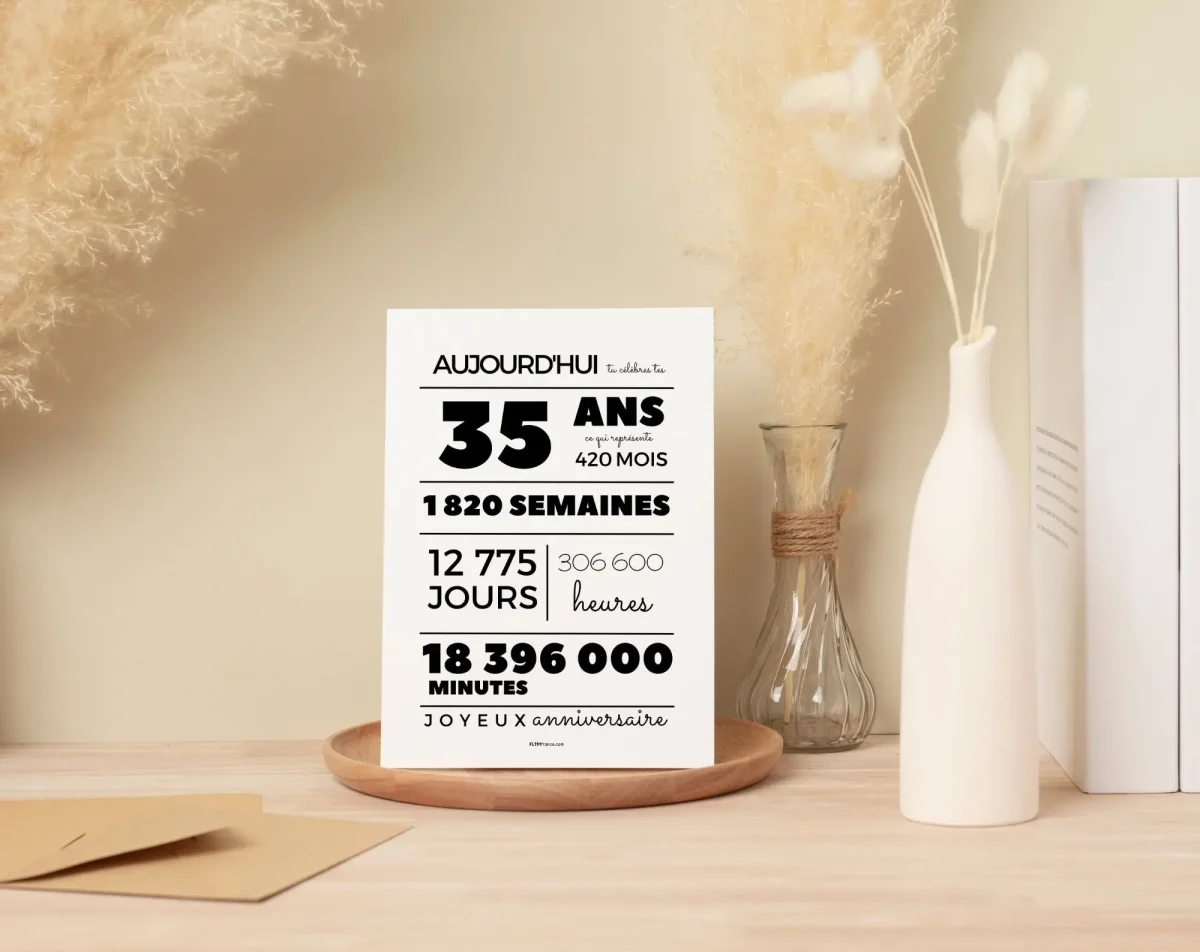 Affiche 35 ans, 420 mois, 1820 semaines - Anniversaire 35 ans – Image 6