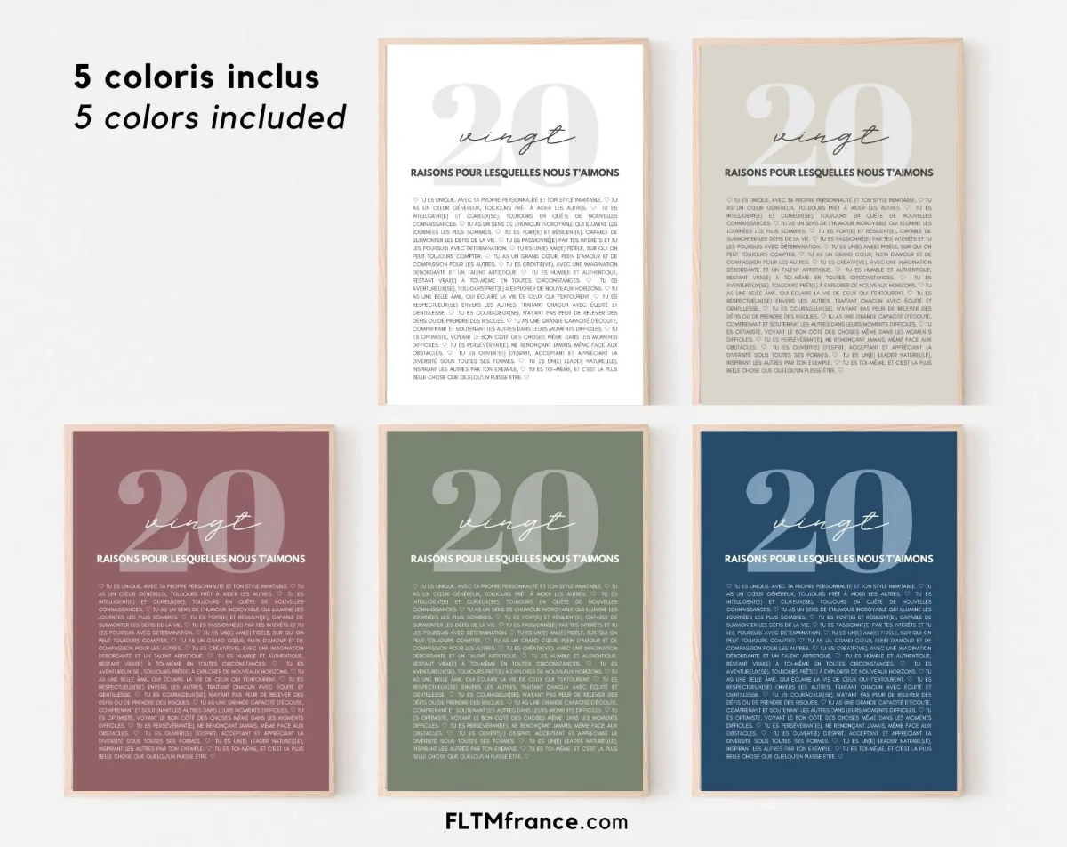 20 raisons pour lesquelles nous t'aimons bleu - Cadeau anniversaire 20 ans – Image 6