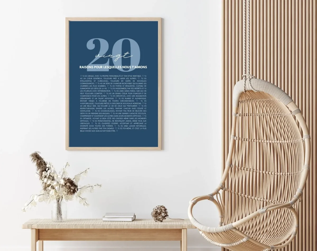20 raisons pour lesquelles nous t'aimons bleu - Cadeau anniversaire 20 ans – Image 4