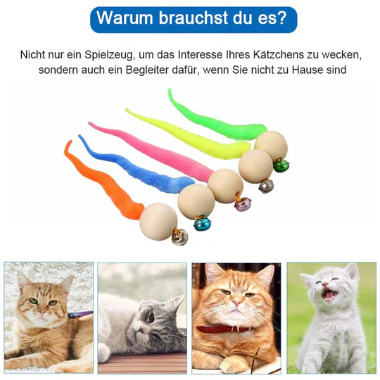 Jouet Interactif pour Chats avec Clochette et Queue Branlante