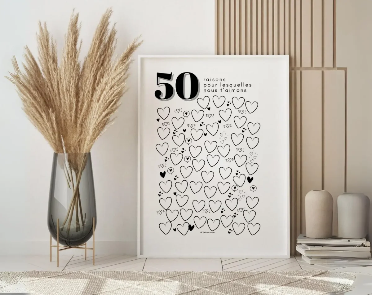 Affiche 50 raisons pour lesquelles nous t'aimons - Livre d'or 50 ans – Image 5