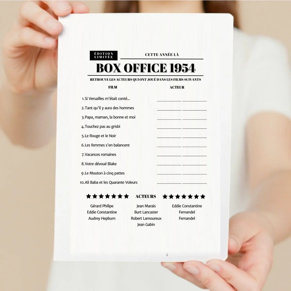 Jeu anniversaire année 1954 - 10 jeux à imprimer – Image 4