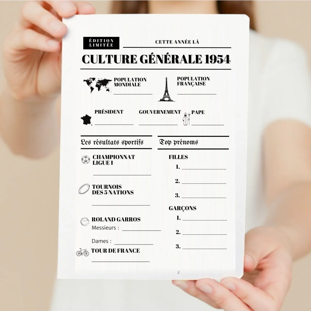 Jeu anniversaire année 1954 - 10 jeux à imprimer – Image 6