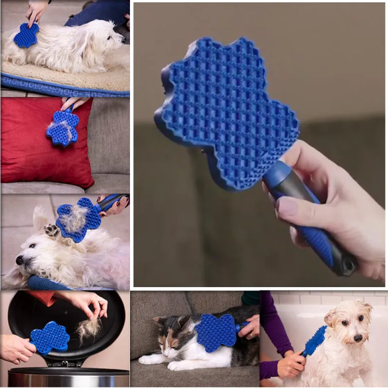Brosse pour Chien Multifonctionnelle en Silicone avec Fonction de Massage pour un Toilettage en Douceur