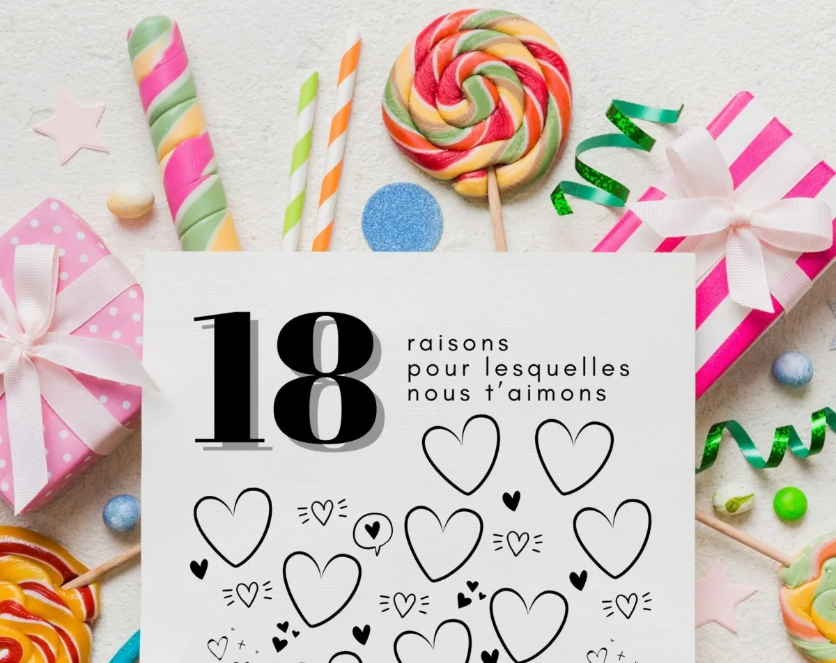 Affiche 18 raisons pour lesquelles nous t'aimons - Livre d'or 18 ans – Image 3