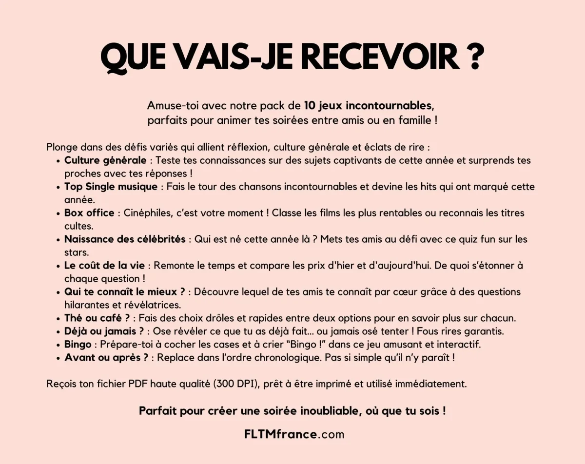 Jeu anniversaire année 1945 - 10 jeux à imprimer pour fêter les 80 ans – Image 7