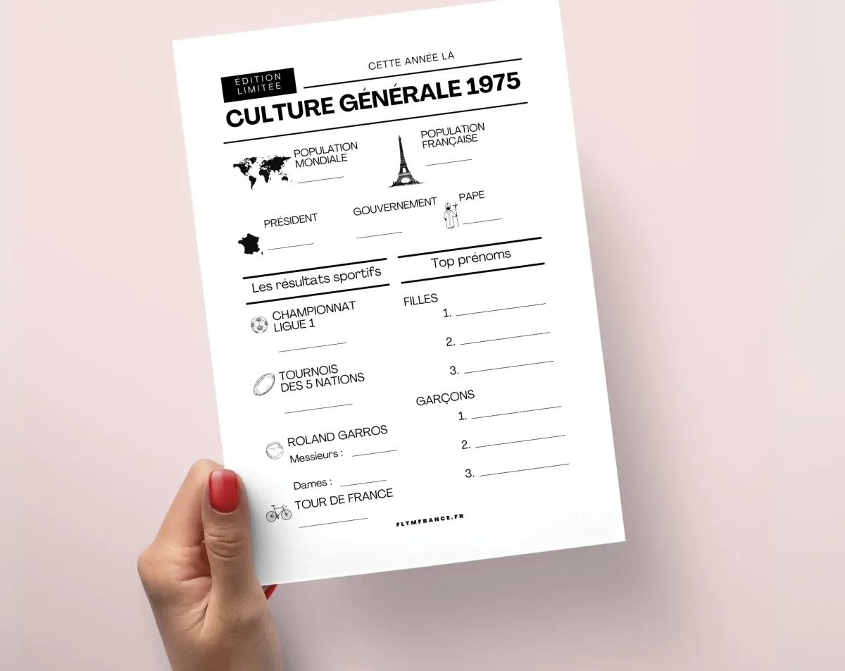 Jeu anniversaire année 1975 - 10 jeux à imprimer pour fêter les 50 ans – Image 2