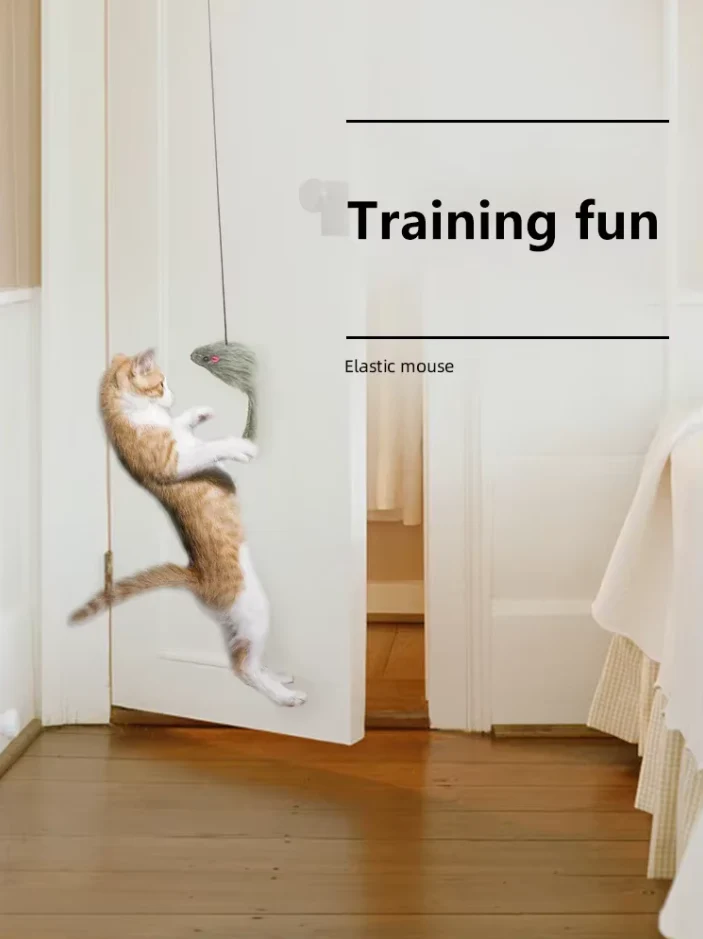 Jouet de Porte Interactif - Souris qui Saute pour les Chats Actifs – Image 3