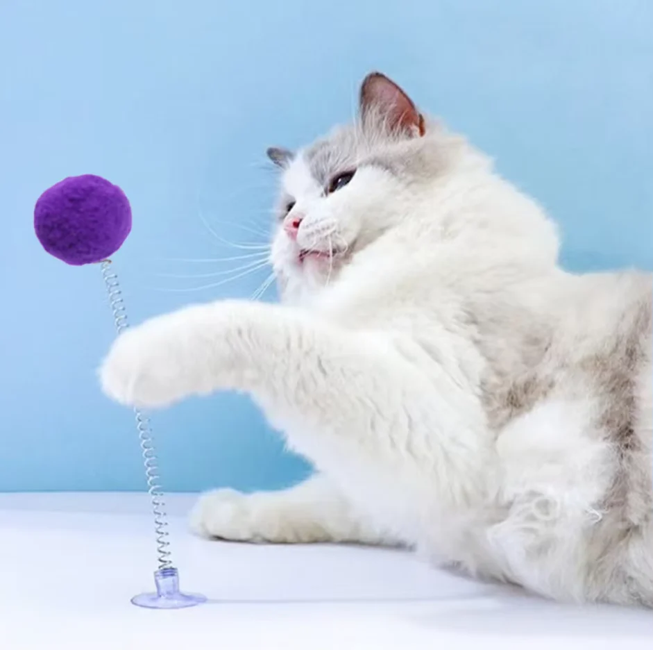 Ballon de Plumes à Ventouse - Jouet Interactif pour Chats